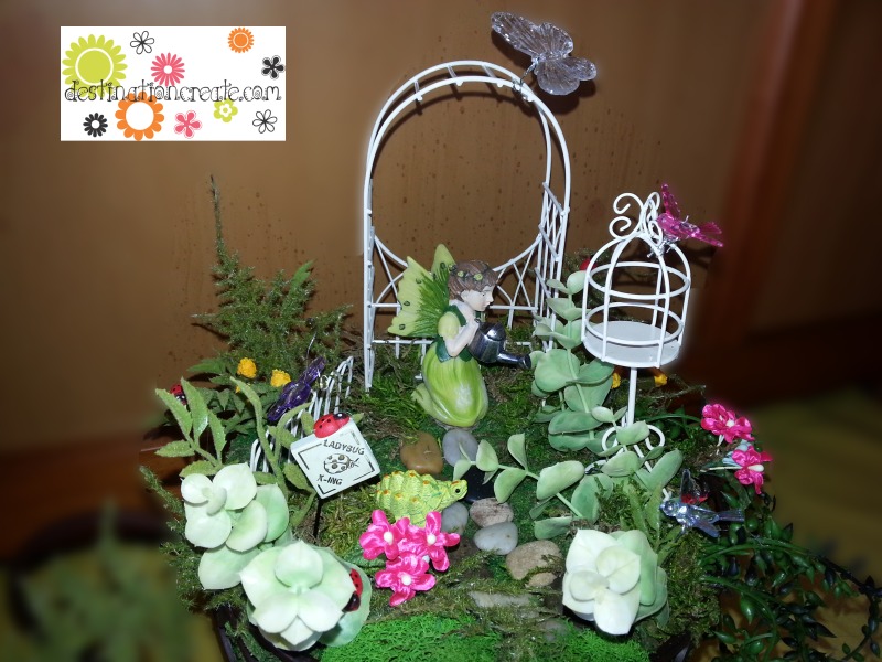 Fairy Garden in a wire teacup