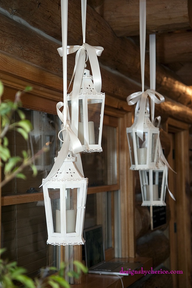 DIY vintage wedding rentals Denver- white metal & glass lanterns