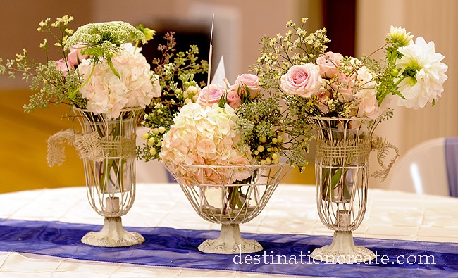 DIY vintage wedding rentals Denver- french wire urns. Great for centerpieces and other decor needs.