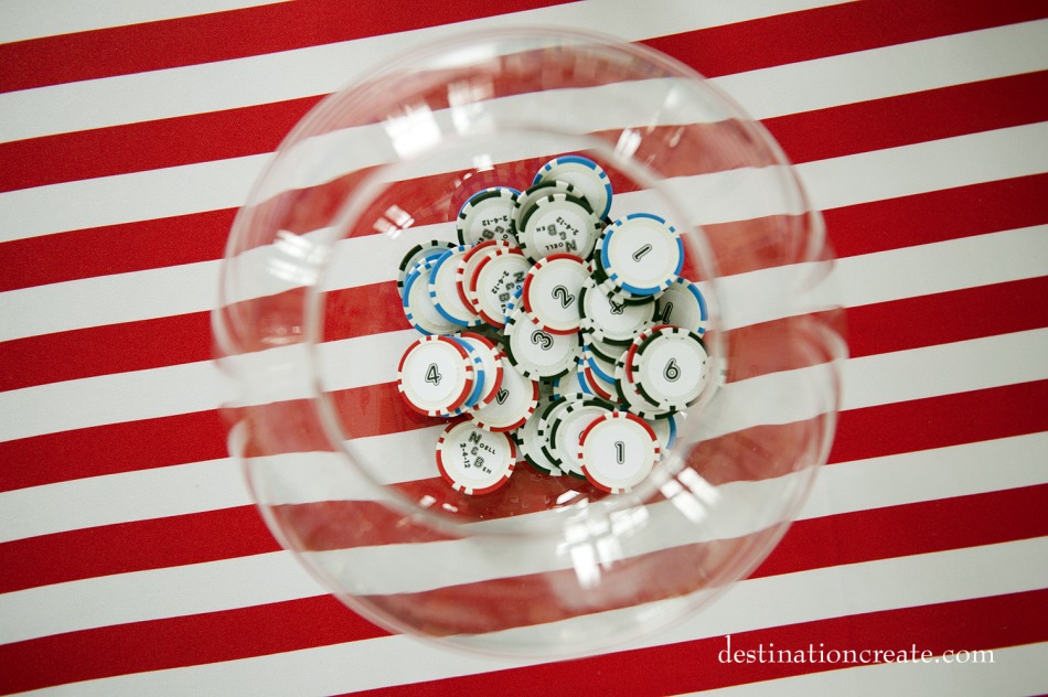 Customized poker chip table number assignment