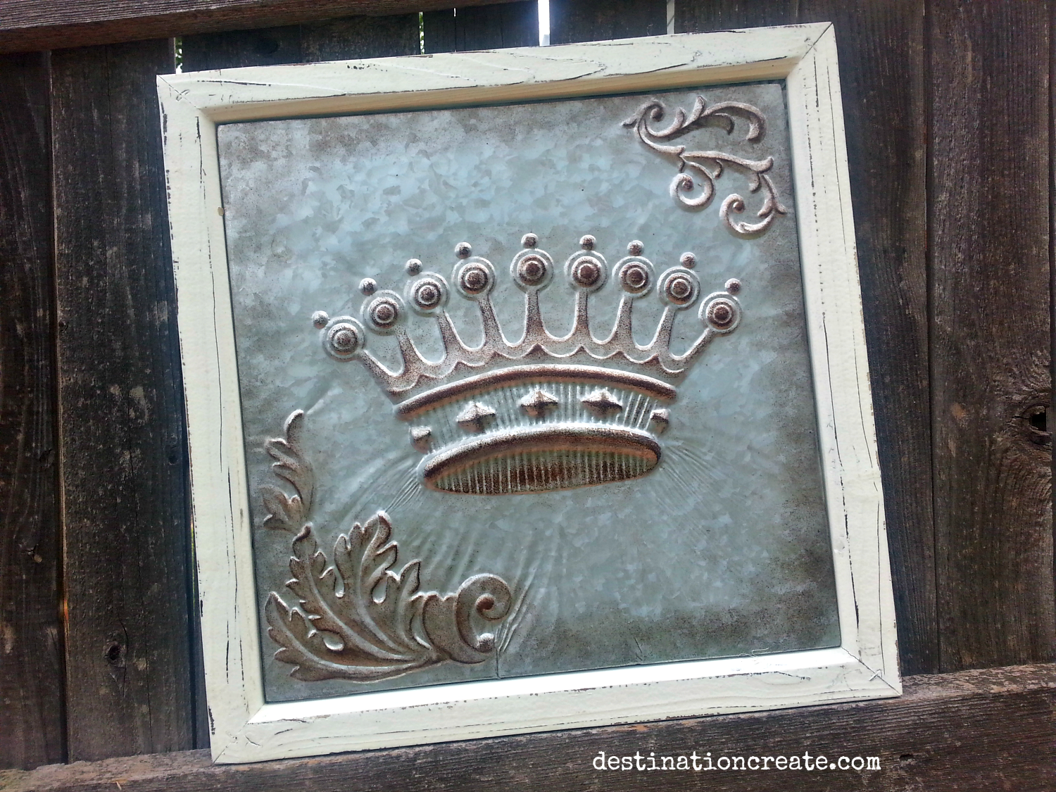 Vintage Wedding Rentals Denver- embossed metal crown sign