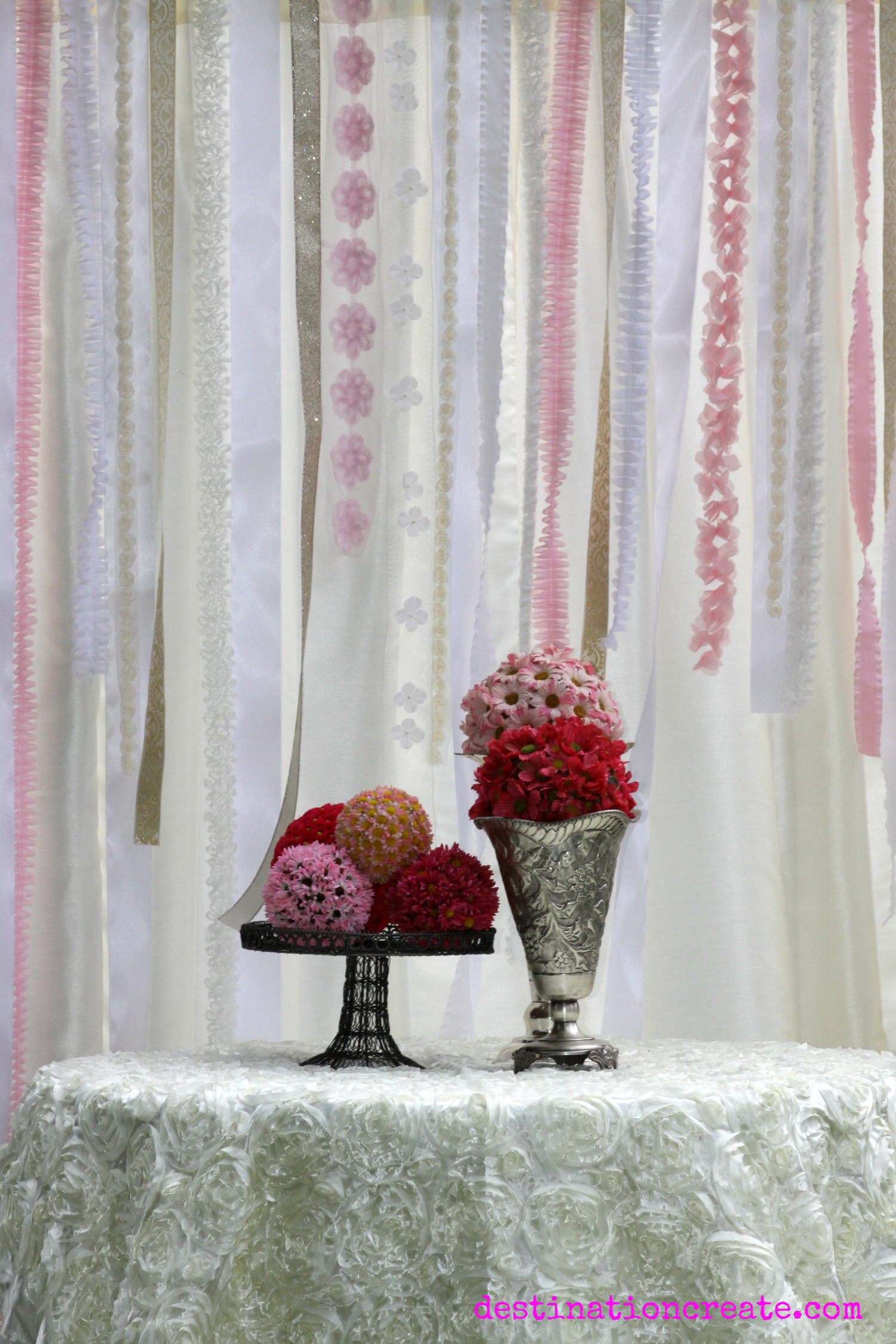 Wedding backdrop rental- ribbon backdrop