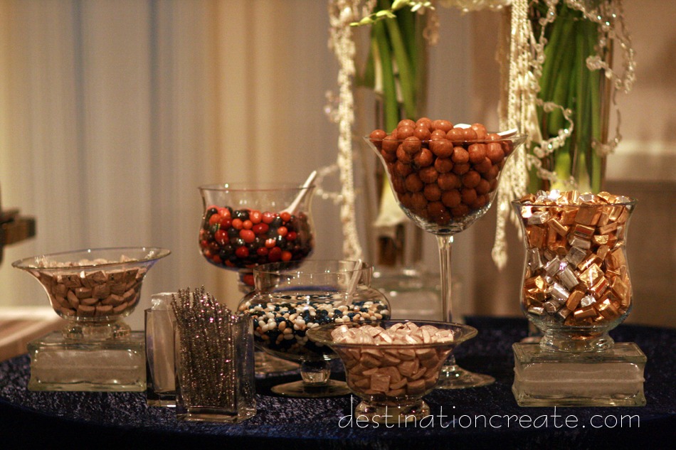 Candy buffet ideas: Destination Create offers full to partial wedding planning, decorating, styling, planning & specialty rentals.