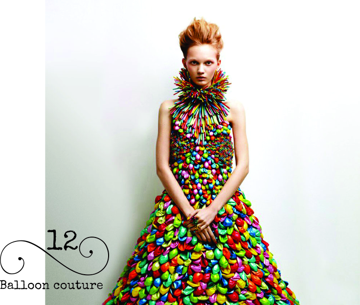 Halloween costume anyone? Can you believe this dress made from balloons? Balloon couture for the girl who has everything!