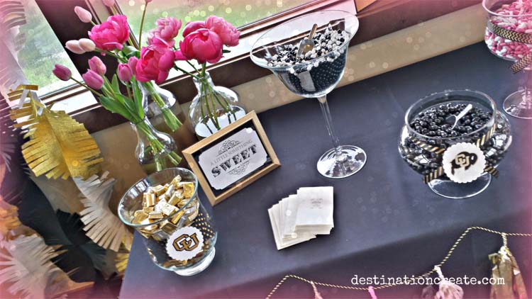 3 party favor table ideas. Nothing like a candy buffet to get party guests smiling.