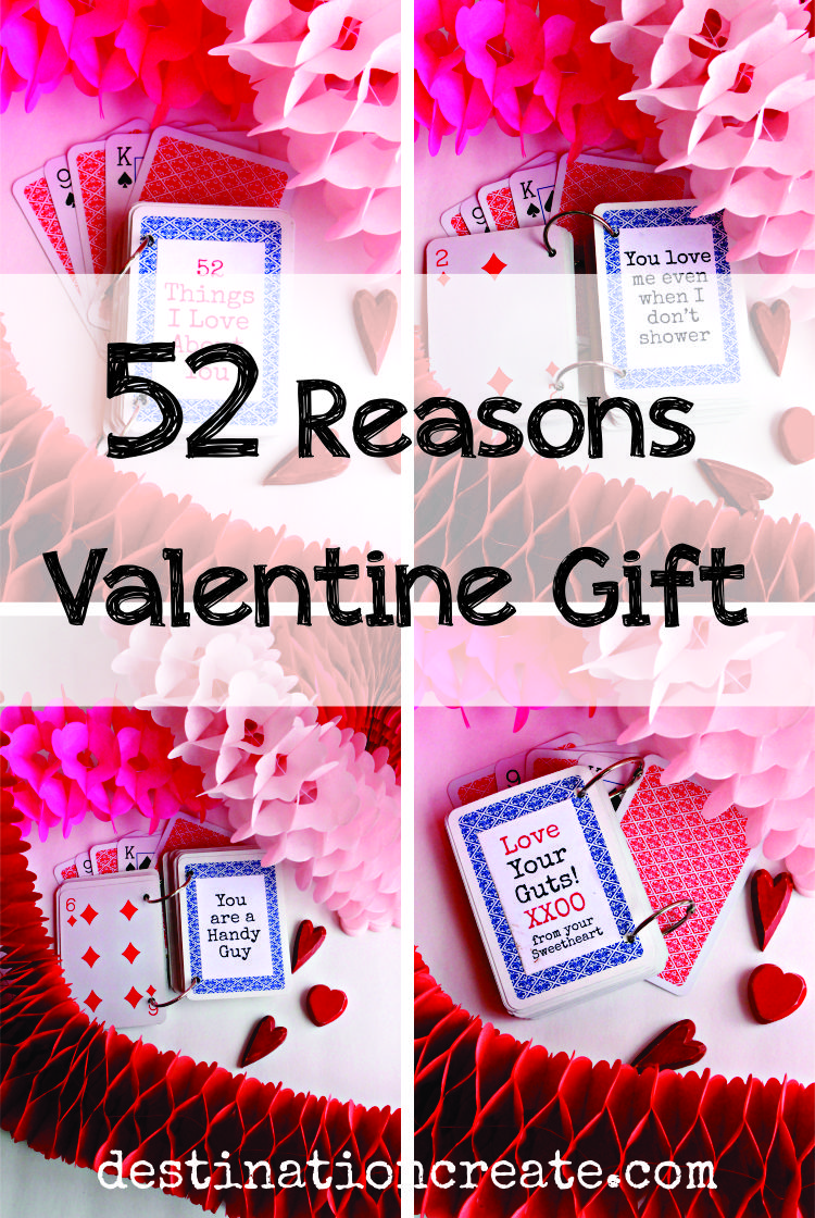 Looking for a quick & easy DIY Valentine Gift idea? I have just the thing. Turn a deck of playing cards into a "52 Reasons I love You" book. Your Sweetie will swoon! This idea is perfect for an anniversary gift or birthday gift.