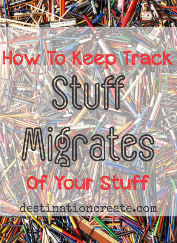 Can you find a pen or pencil when you need one? Are you always losing your keys? There ARE some simple solutions to this dilemma. Check out the full post and learn how to control your clutter. Stuff Migrates... it's the law.
